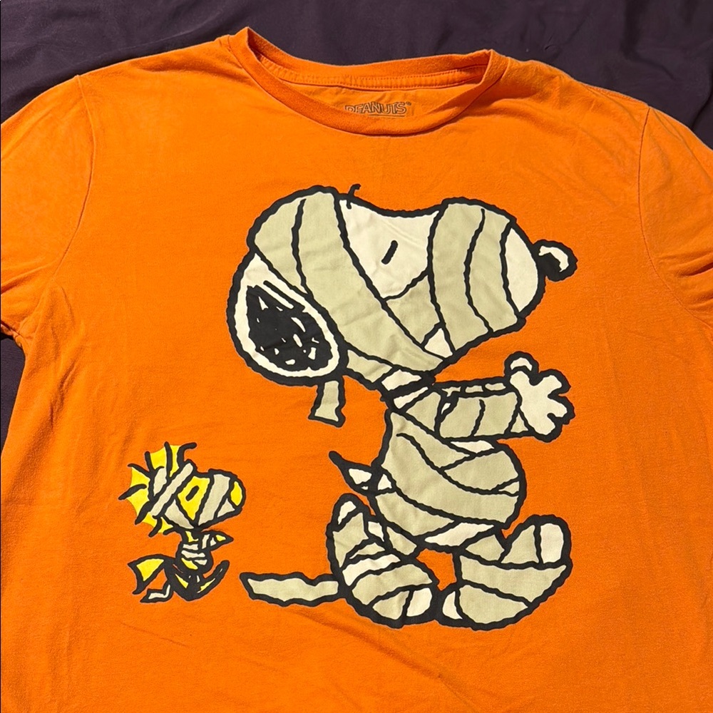 Peanuts Orange Snoopy Mummy Tee